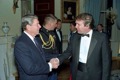 With President Ronald Reagan at White House reception in 1987